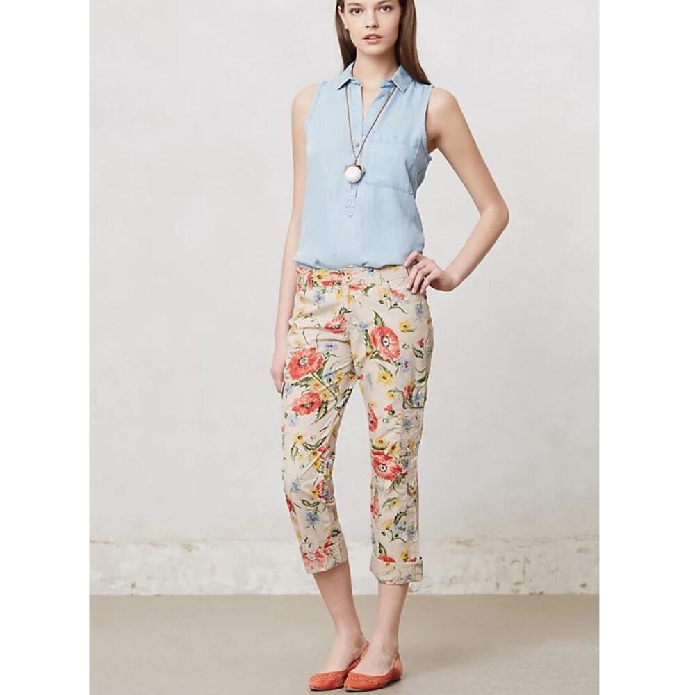 Anthropologie Hei Hei Sundrop Cargo Floral Print Pants 6